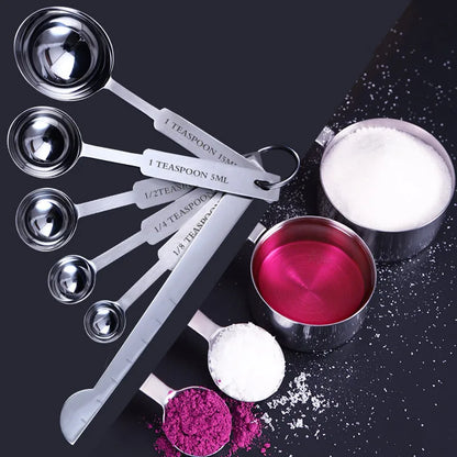 Stainless Steel Measuring Cups and Spoons Set