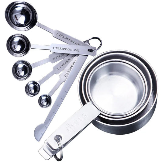 Stainless Steel Measuring Cups and Spoons Set