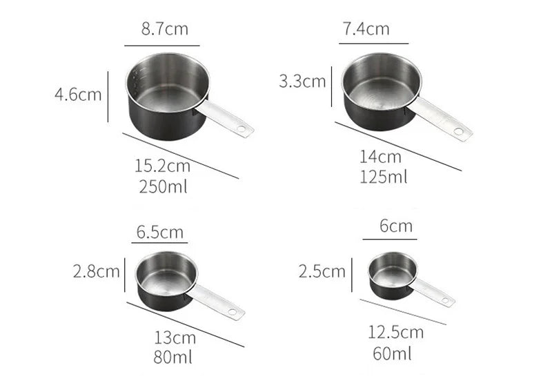 Stainless Steel Measuring Cups and Spoons Set