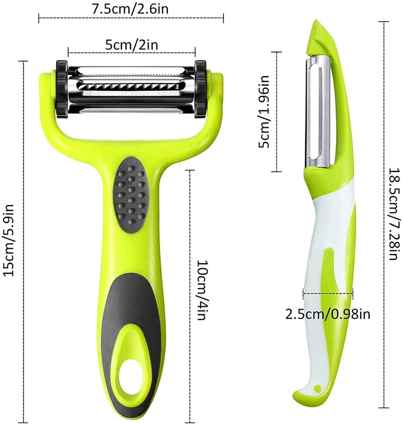 Vegetable Peeler & Shredder (3-in-1) with Rotating Head