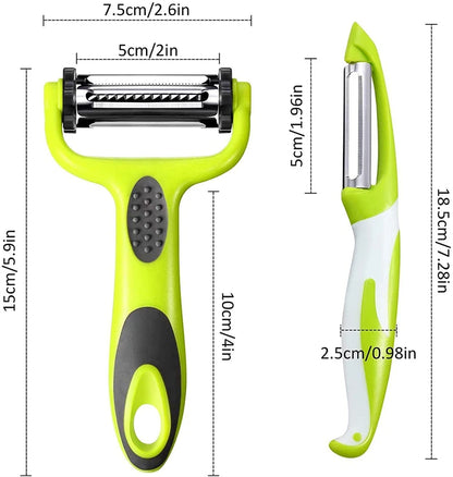 Vegetable Peeler & Shredder (3-in-1) with Rotating Head