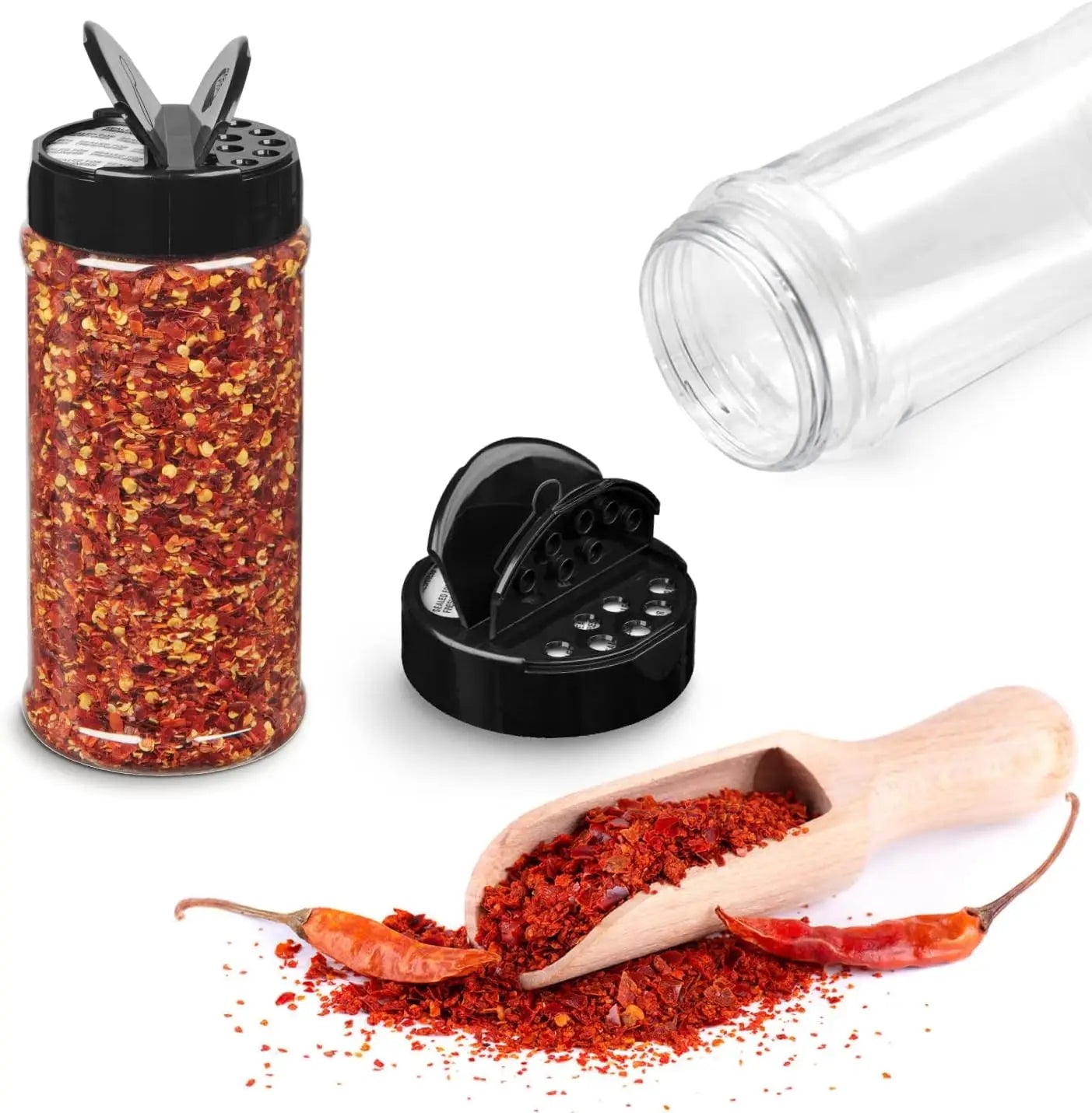 Plastic Spice Jars with Shaker Lids