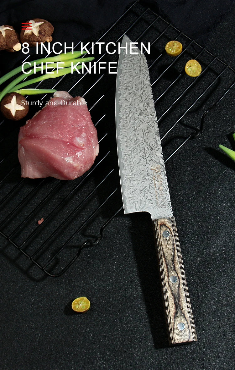 Santoku Chef Knife (Laser Damascus Pattern)