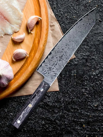 Santoku Chef Knife (Laser Damascus Pattern)