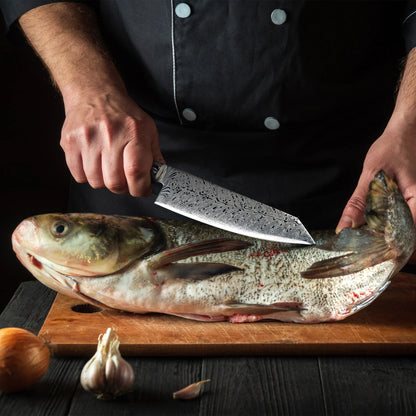 Santoku Chef Knife (Laser Damascus Pattern)