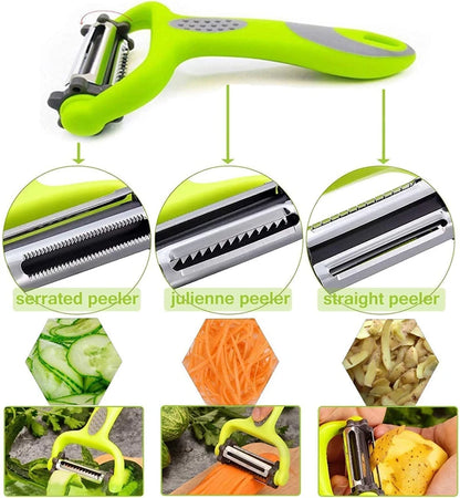 Vegetable Peeler & Shredder (3-in-1) with Rotating Head