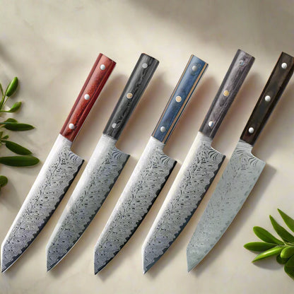 Santoku Chef Knife (Laser Damascus Pattern)