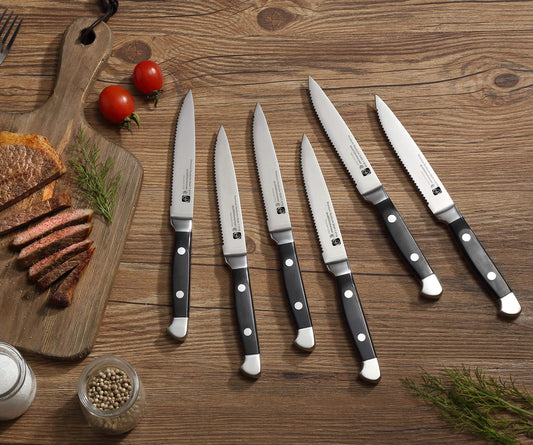 Serrated Stainless Steel Steak Knife Set