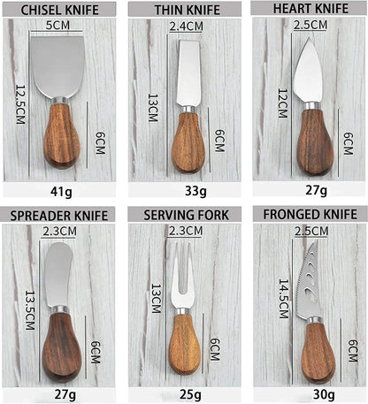 6-Piece Cheese Knives Set for Charcuterie Boards