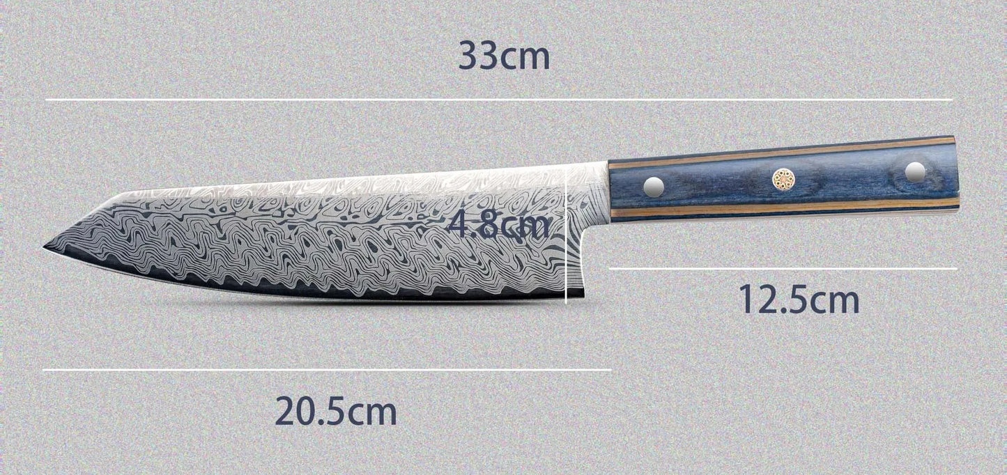 Santoku Chef Knife (Laser Damascus Pattern)