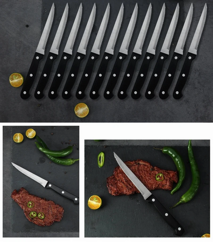 Serrated Steak Knife Set (12 Pack)