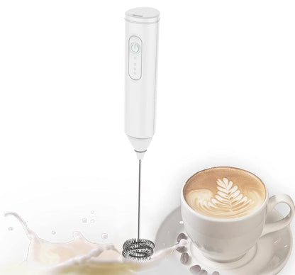 Mini Milk Frother USB Rechargeable – 3-Speed Electric Foam Maker